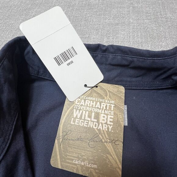 Carhartt Shirt Medium Blue Button Down Long Sleeve Work Casual 100085 Cotton - Picture 3 of 8